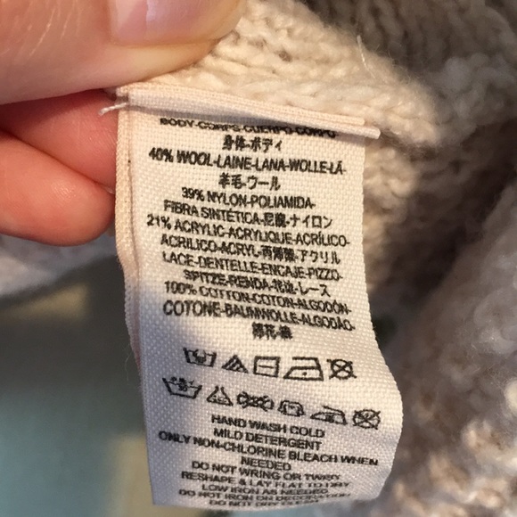 Free People jeweled Cream Sweater Small - Picture 6 of 6